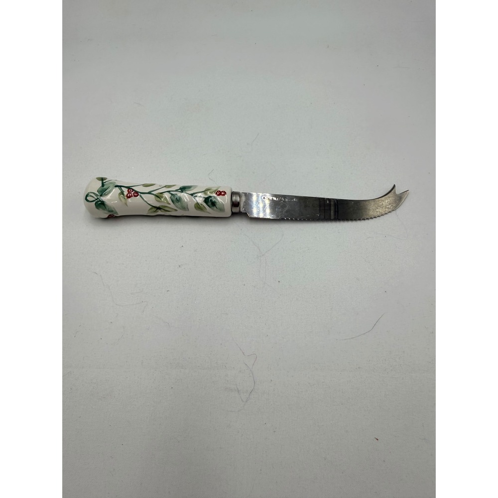 Pfaltzgraff Winterberry Cheese Knife White  Holiday Floral